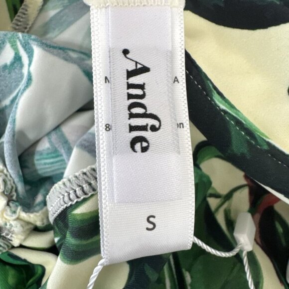 Andie Women's S Waikiki Coverup Swim Dress Stretchy Ivory Palm NWT 9556 - Picture 14 of 16